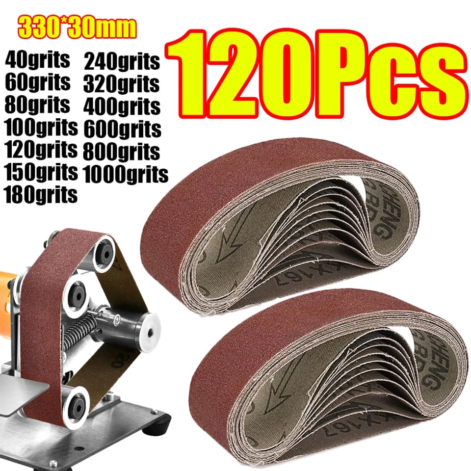 Belts 330x30mm | 40-1000 Grit Assortment | Wood & Metal Polishing - Thumbnail 3