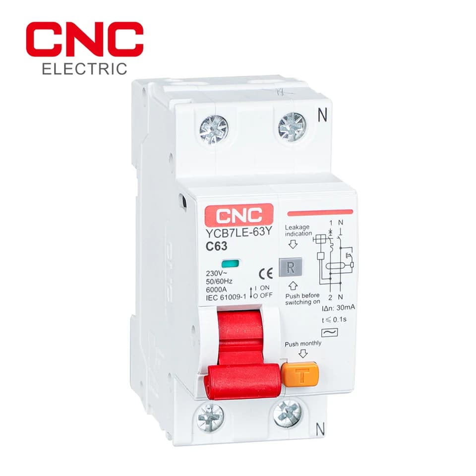 YCB7LE-63Y Miniature Circuit Breaker | 30mA RCBO Overcurrent Protection - Thumbnail 2