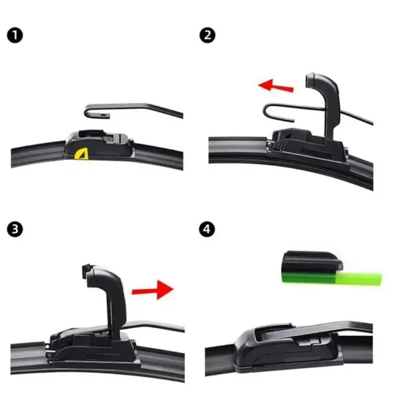 26 Inch Wiper Blades | U-Hook All-Season Rubber | Bracketless - Thumbnail 5