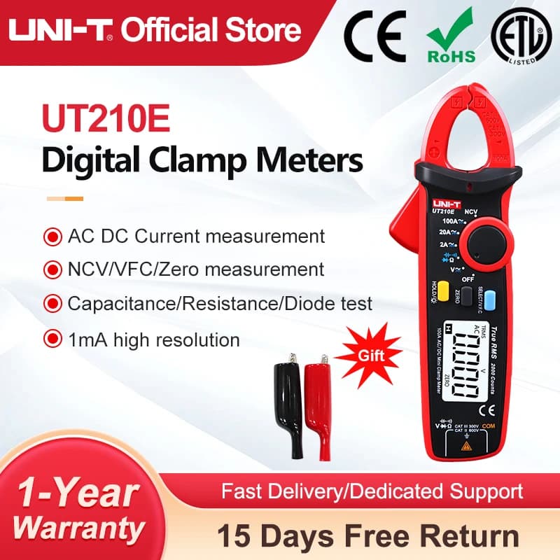UNI-T UT210E AC/DC Clamp Multimeter | NCV Ammeter | Electrician Tool - Thumbnail 3