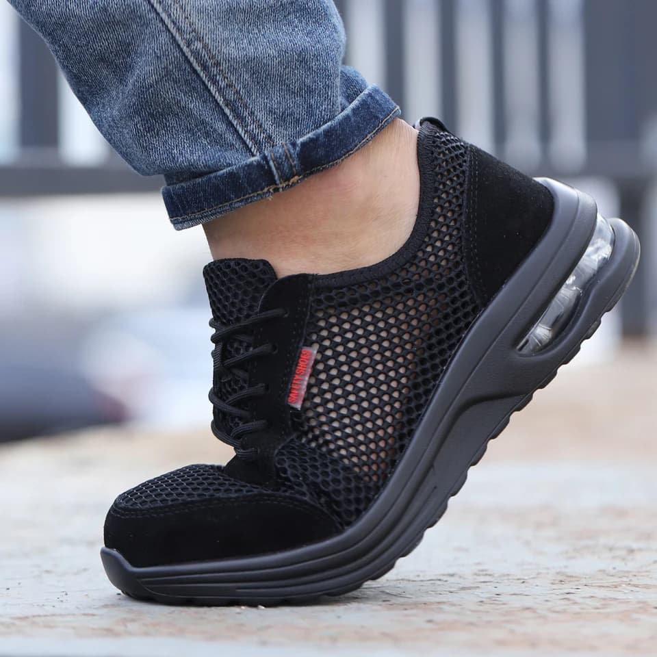 Steel Toe Cap Boots | Breathable Mesh Safety | Puncture Proof Work Shoes - Thumbnail 4