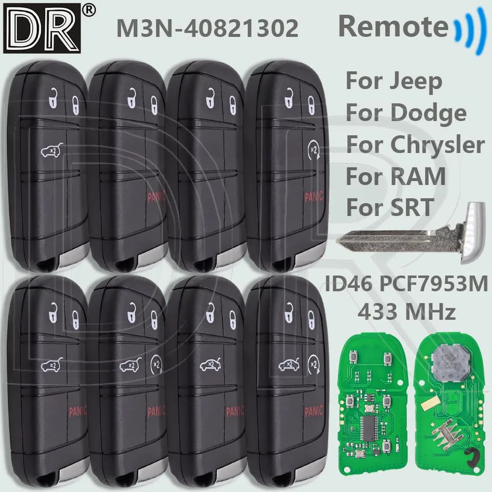 Remote Car Starter Key Fob | 433MHz ID46 Chip | For Jeep & Dodge - Thumbnail 5