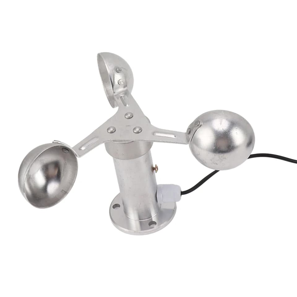 Anemometer Wind Speed Sensor | 3-Cup Aluminium Alloy | 0-3.8V Output - Thumbnail 4