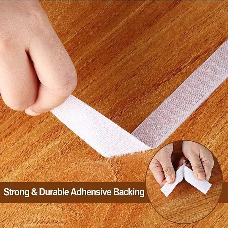 1M Hook and Loop Tape Self Adhesive | Strong Double Sided Sticky | Home, Car & Office Use - Thumbnail 5