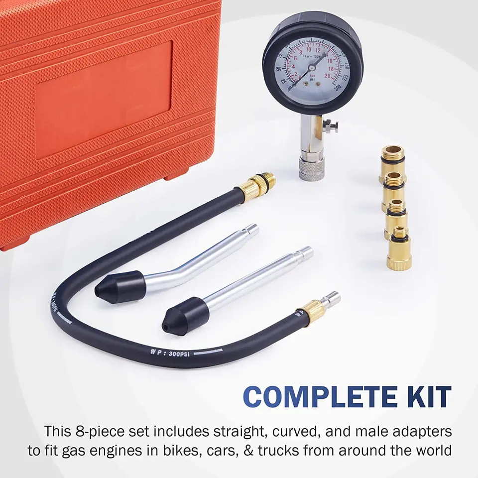 Fuel Pressure Gauge | Compression Tester Kit | M10-M18 Adapters - Thumbnail 3