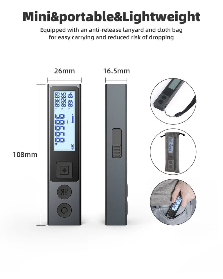 MILESEEY M120 Laser Measure | 30/40m Bluetooth Metal Design | For Tradesmen & DIY - Thumbnail 5