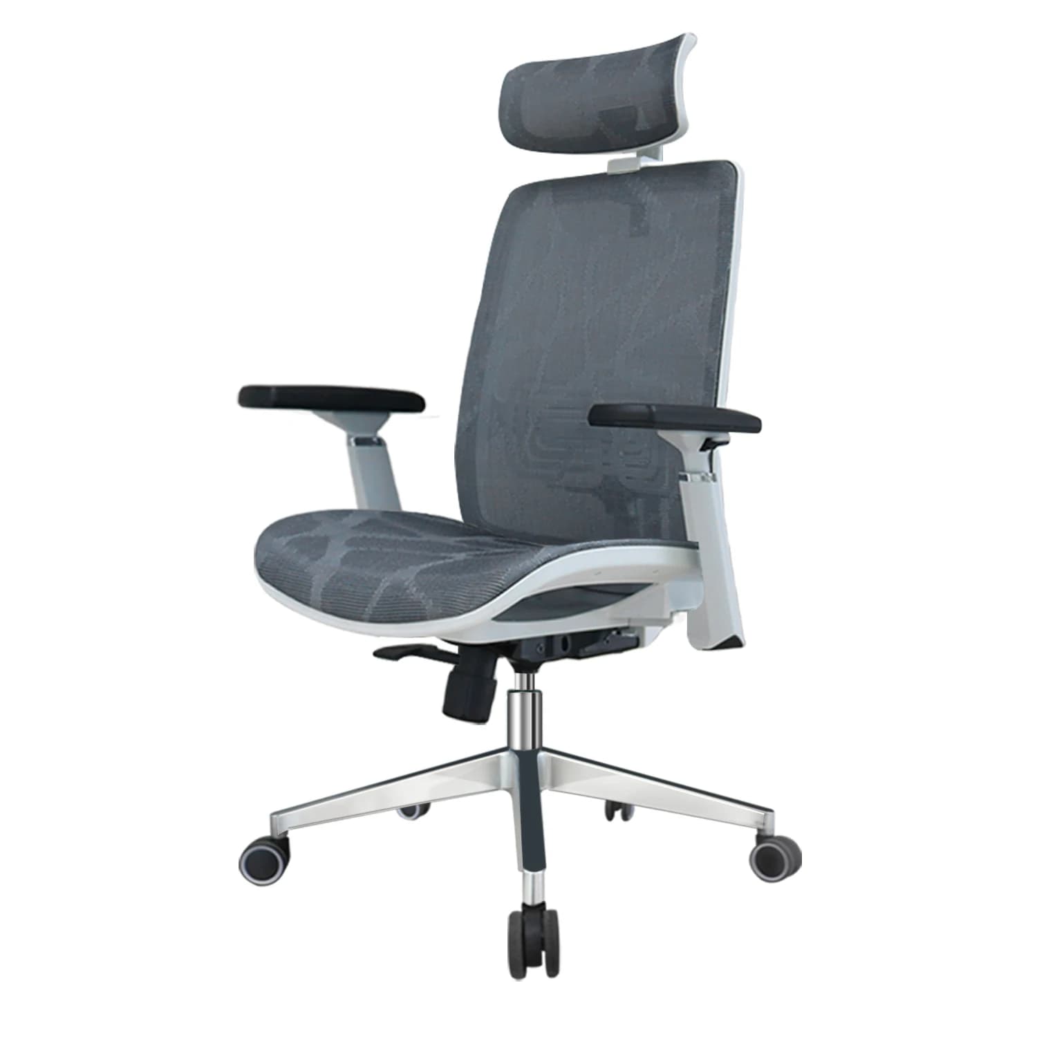 OMESER ergonomic high-back mesh chair with rocking function, swivel base, rolling casters, and included lumbar support pillow.