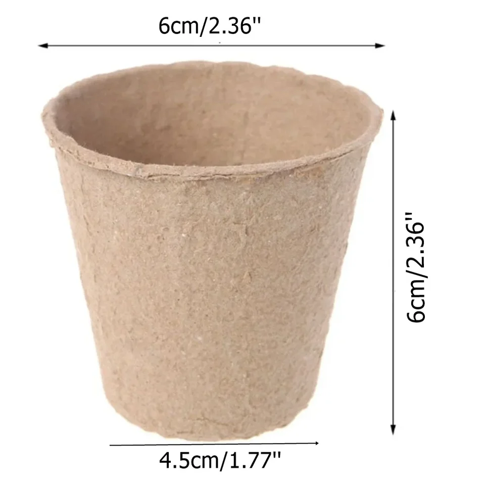 6cm Biodegradable Seed Plant Trays | 50pc Peat Pots | Eco-friendly Seedling Starters - Thumbnail 2