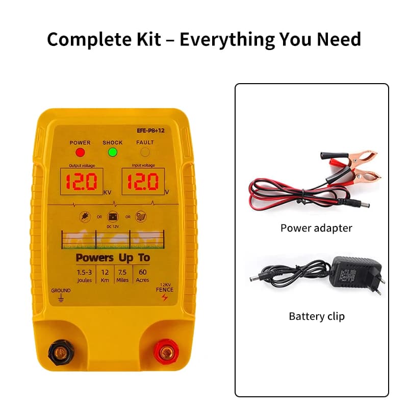 Electric Fence Energiser 5KM 2J | 12V Pasture Protection | Alarm Device - Thumbnail 2
