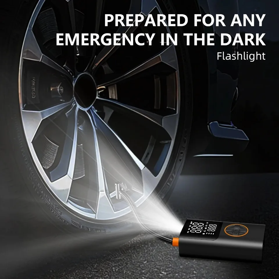 Digital Tyre Inflator for Car | Cordless 150 PSI Air Pump | LED Light & Gauge - Thumbnail 5