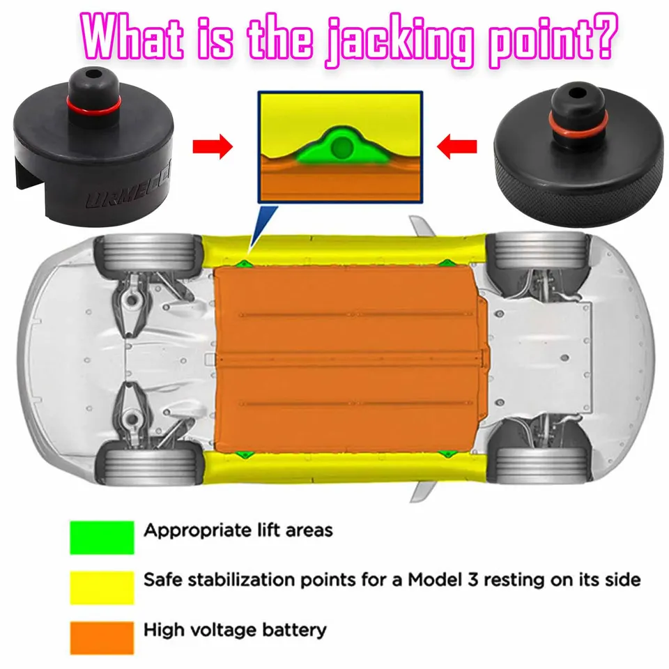 Jack for Changing Tires | Rubber Jack Pad Pucks (4-Pack) | for Tesla 3 S X Y - Thumbnail 4