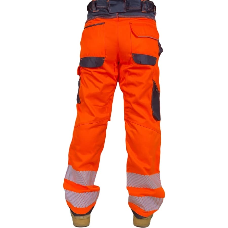 Hi-Vis Workwear Trousers | Multi-Pocket Cotton | Road Safety Cargo Pants - Thumbnail 4