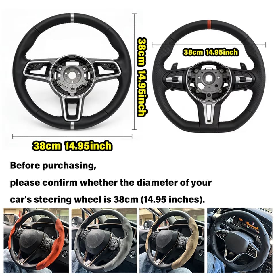 Wheel Covers | Perforated Leather Grip | 15-Inch Universal Fit - Thumbnail 2
