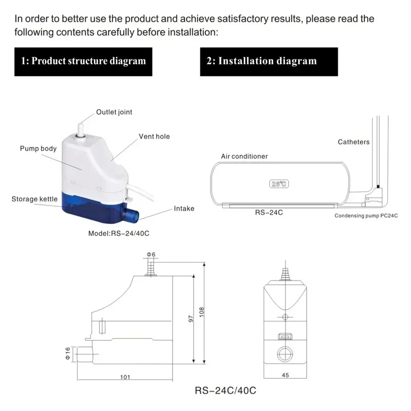 Condensate Pump | 40L/H High-Lift Capacity | 220V for Engineering Fans - Thumbnail 2