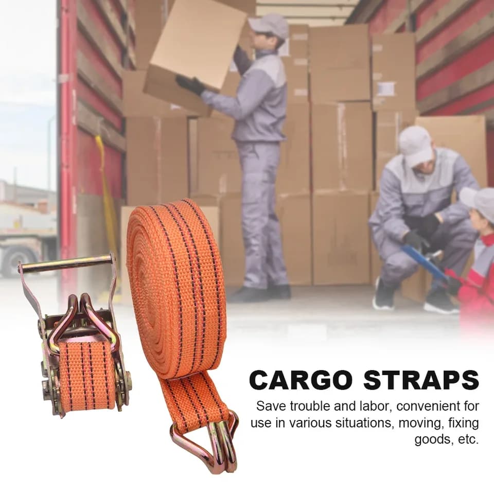 40mm Ratchet Tie Down Straps Heavy Duty | 6/8/10M Truck Strapping | Secure Fastening Tow Strap - Thumbnail 6