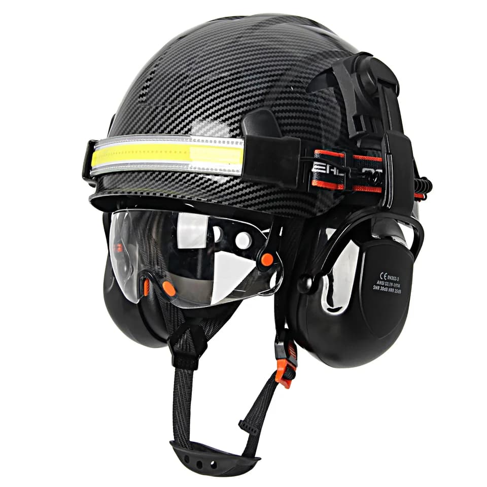 Safety Construction Helmet | Built-in Goggles & LED Headlamp | ABS Hard Hat - Thumbnail 4