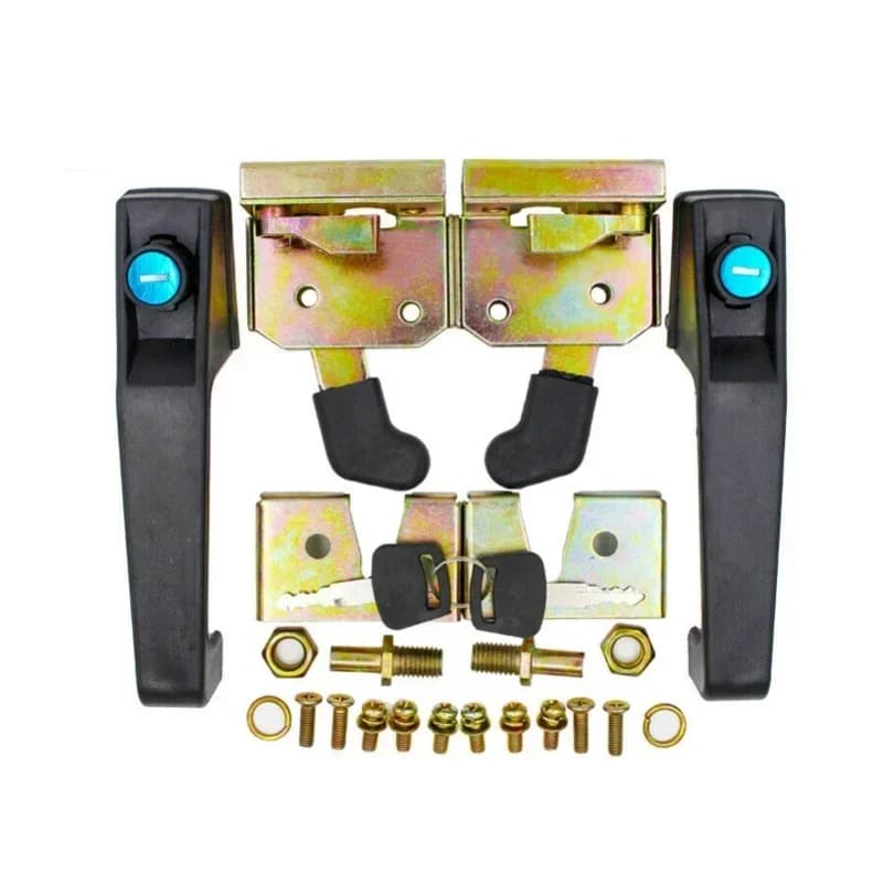 Universal type 502 metal door handle for forklifts, tractors, heavy equipment, and transport vehicles.