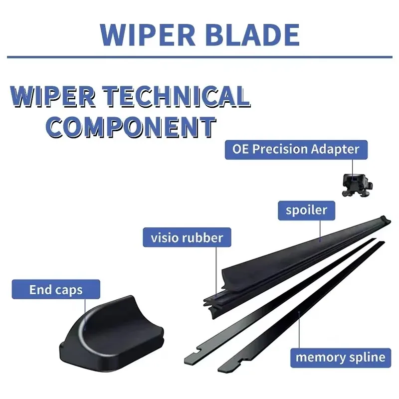 26 Inch Front Wiper Blade Set | All-Weather Windscreen Wipers | For Peugeot 208 - Thumbnail 5