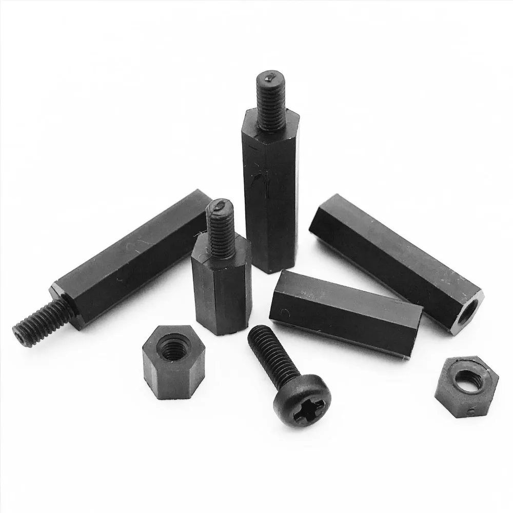 Nylon Standoff Spacers | M2-M4 Phillips Hex Pillar | 50pc Motherboard Mounting Kit