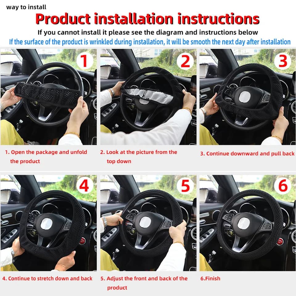 Steering Wheel Covers | Dynamic Flame Totem Design | Fits 14.5-15 Inch - Thumbnail 5