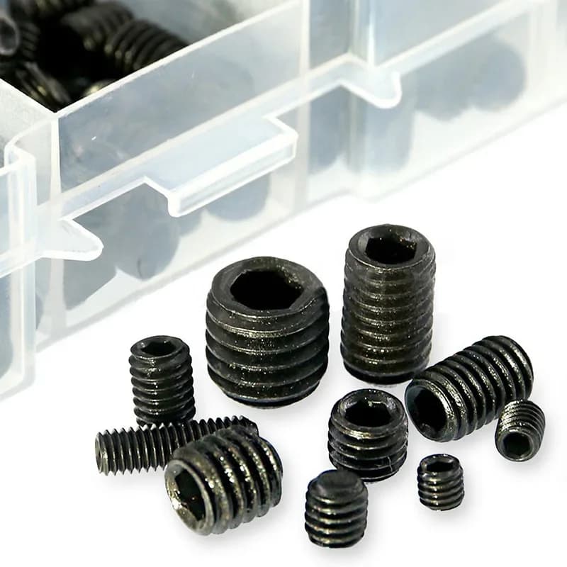 Grub Screws Set | M3-M8 Hex Socket Grade 12.9 Carbon Steel | 400pc Assortment - Thumbnail 3