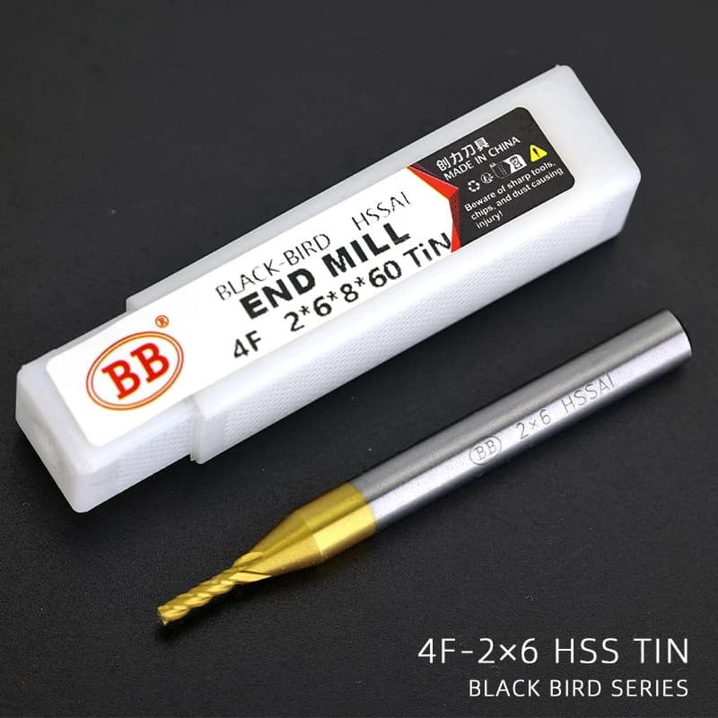 HSS TiN Coated Router Bits | Imperial Inch Metal Cutter | 4 Flutes 1/8 - Thumbnail 7