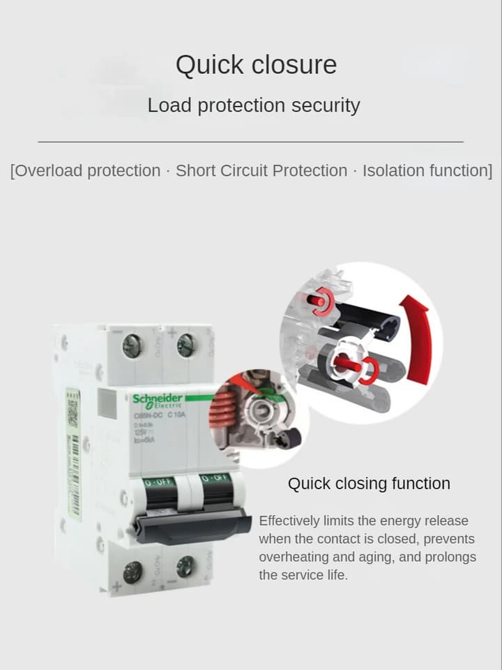 Schneider C65N-DC Miniature Circuit Breaker | 1P 2P Rail Type | Solar DC 32-63A - Thumbnail 6