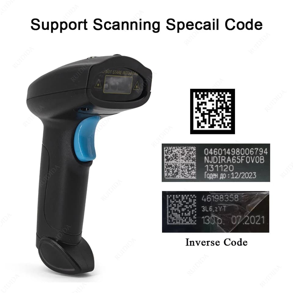 1D/2D Wireless Barcode Scanner | Handheld QR & PDF417 Code Reader | Industrial Supply - Thumbnail 5