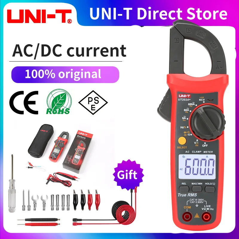 UNI-T Clamp Meter UT210D UT204 Plus | AC/DC Ammeter Voltmeter | Digital Proving Unit - Thumbnail 3