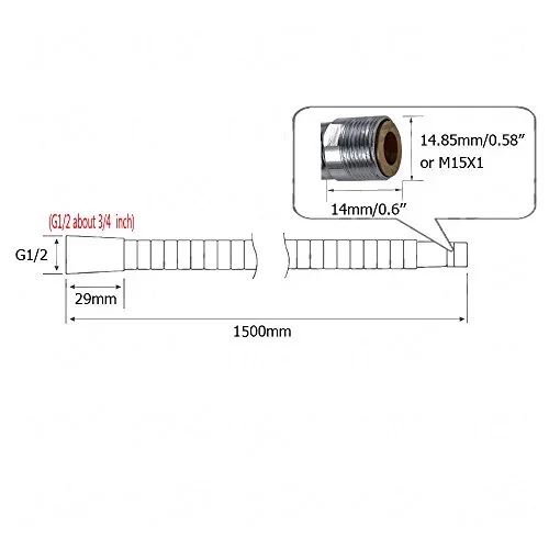 Washing Machine Hose | Nylon Braided Pull Out Tap Hose | 150-300cm Kitchen/Basin - Thumbnail 4