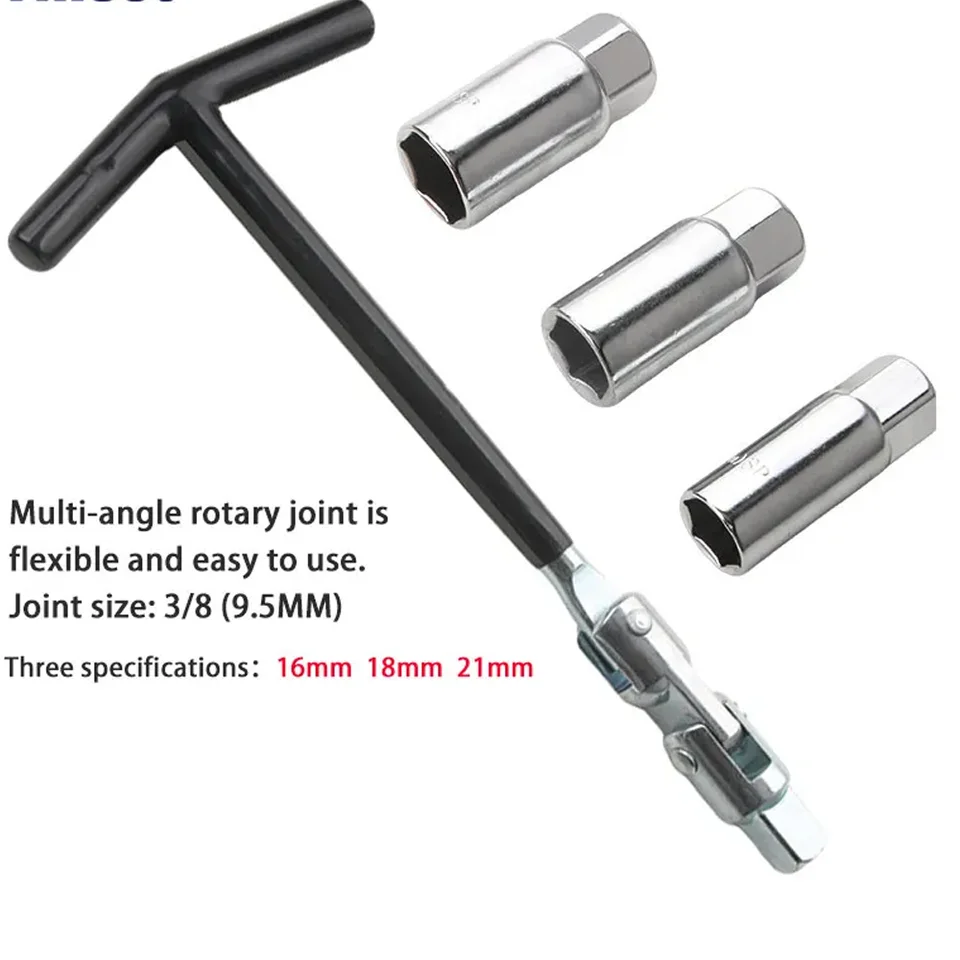 Plug Torque Wrench | 4-Piece Socket Set | 16mm 18mm 21mm Chrome-Plated - Thumbnail 2