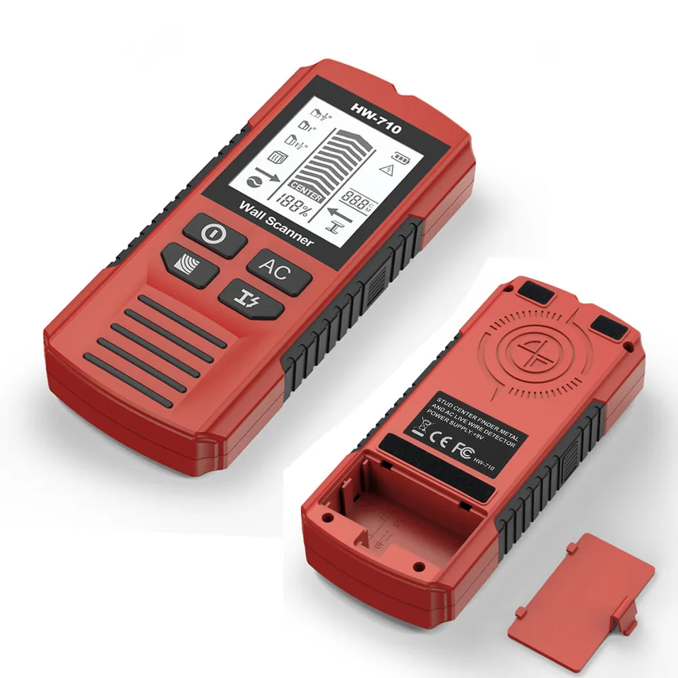 6-in-1 Wall Stud Finder | LCD Display & AC Voltage Live Wire | Metal & Wood Scanner - Thumbnail 2