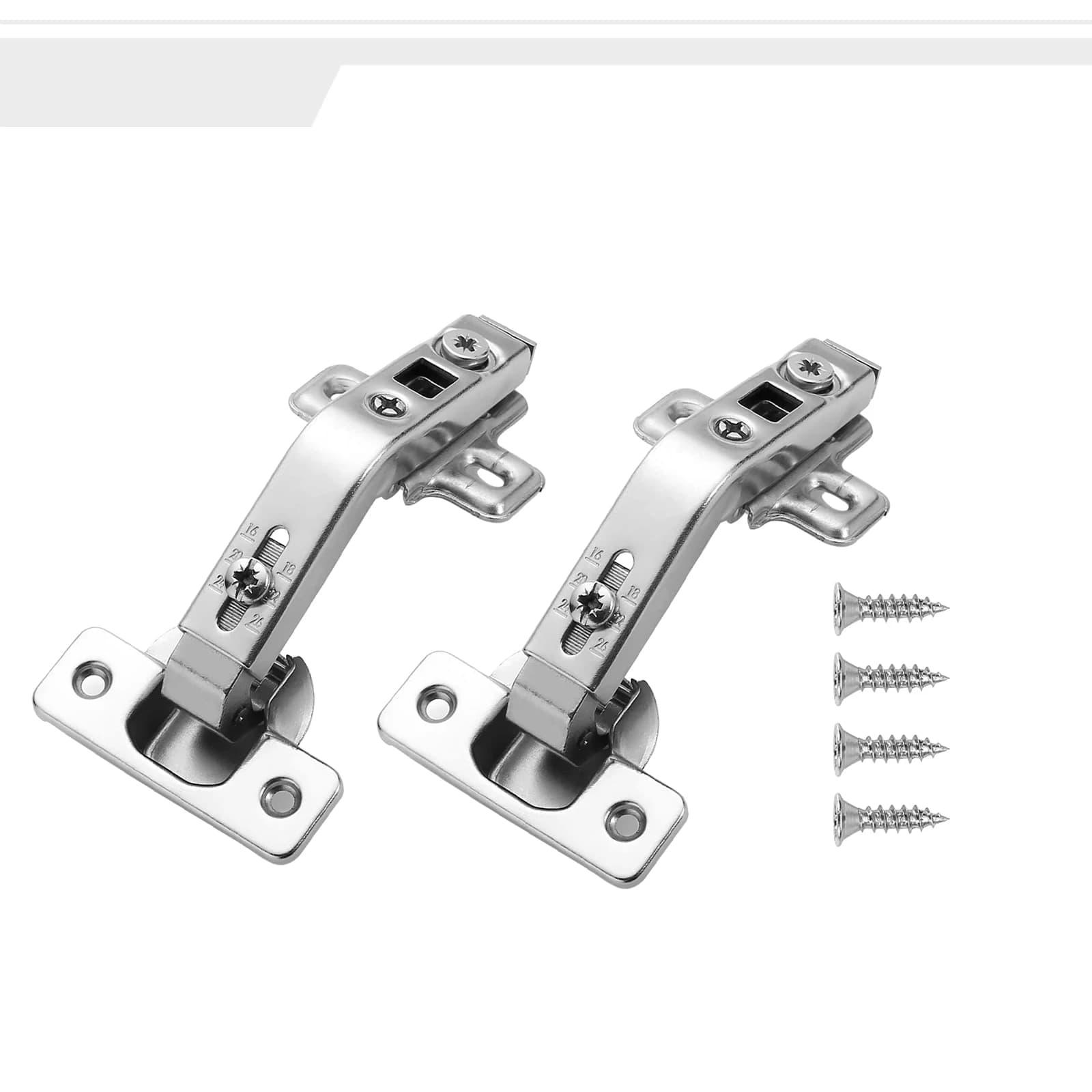 Two 135-degree lazy Susan corner cabinet hinges with soft-close mechanism for kitchen cupboards and combination furniture.