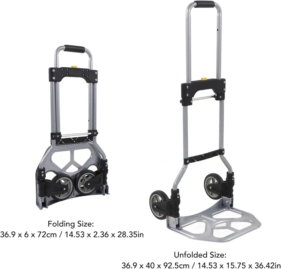Folding Sack Truck Wheels | 70kg Load Capacity | Aluminium Trolley - Thumbnail 2