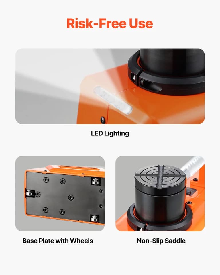 Electric Car Jack for Changing Tires | 15T 12V Dual-Powered | LED Light for Sedan SUV Truck - Thumbnail 6