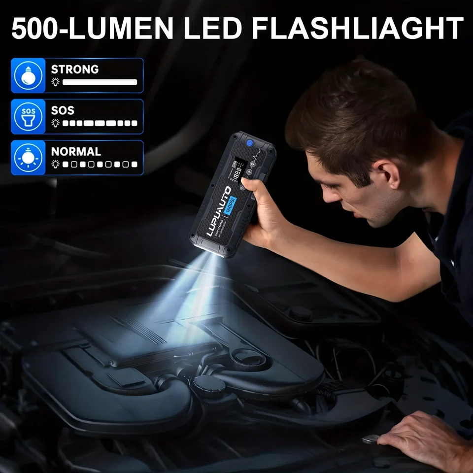 4000A Jump Starter | 4-in-1 Portable Car Battery Charger & Tyre Inflator - Thumbnail 7