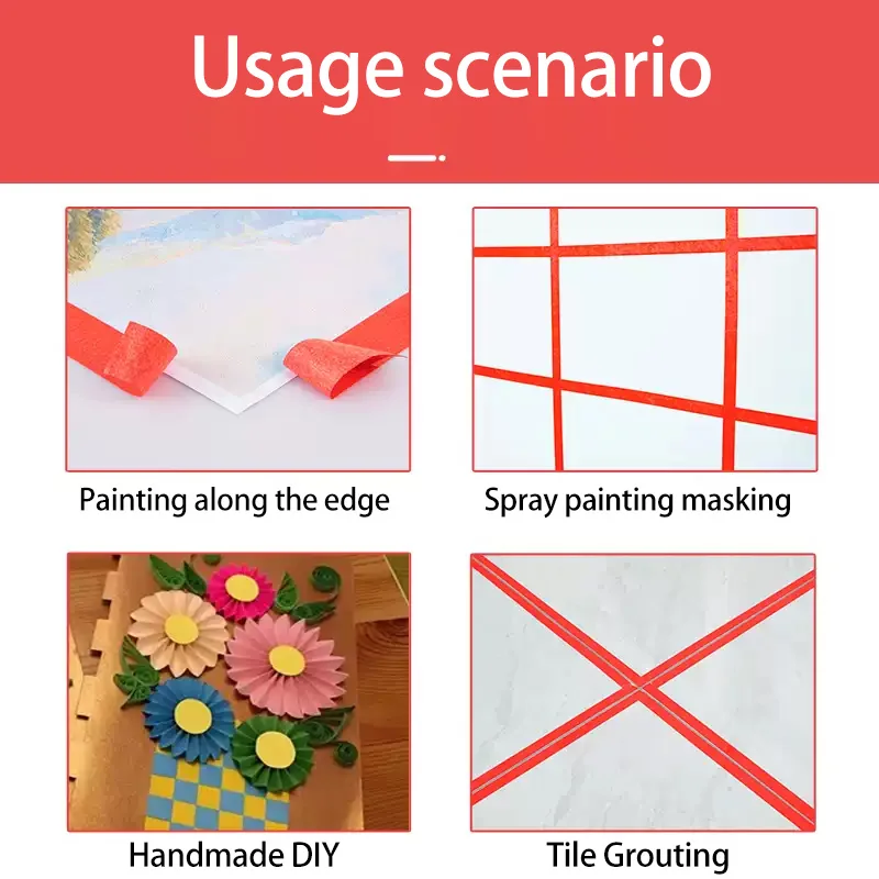 Yellow Masking Tape | Easy Tear | 2cm for Decorating - Thumbnail 4