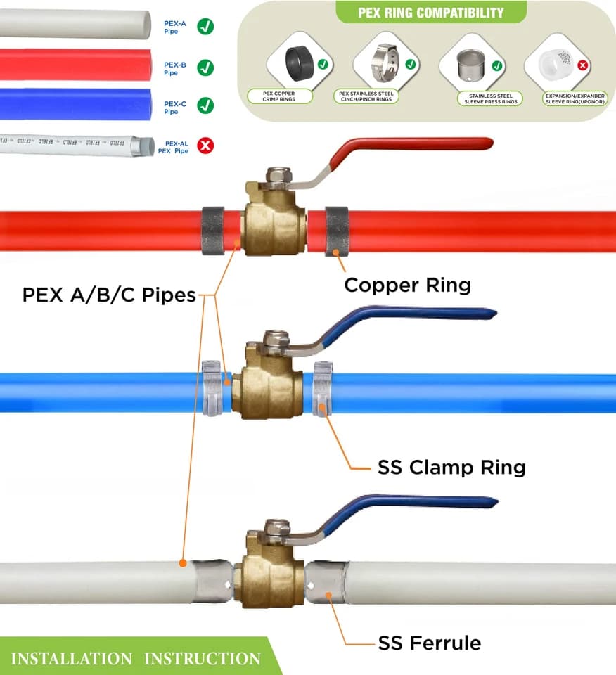 3/4" PEX Double Check Ball Valve | Hot & Cold Water System | 10 Pack 80411 - Thumbnail 4