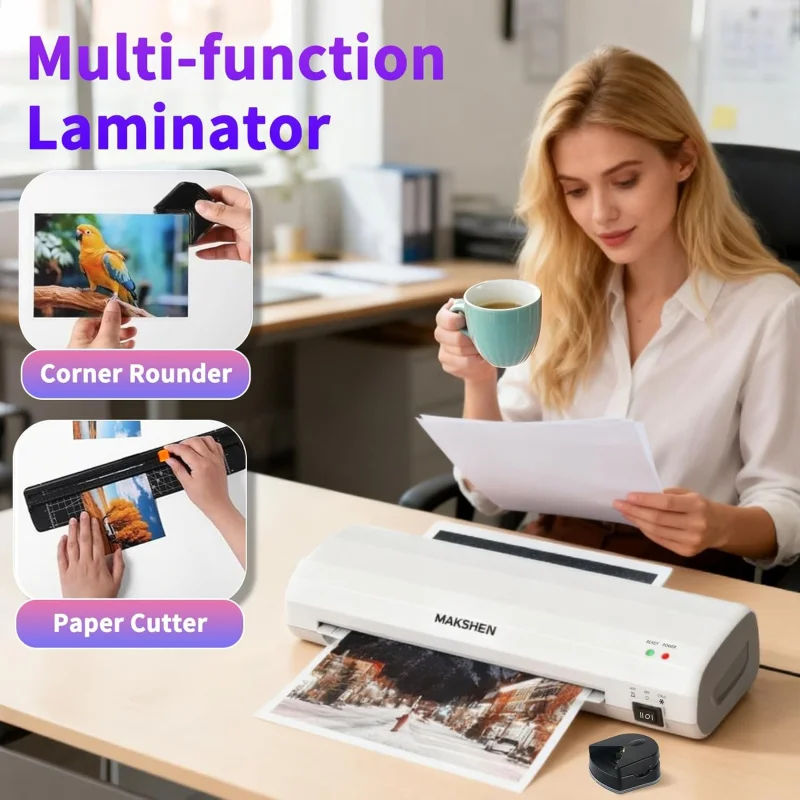 A4 Laminator | Fast Hot & Cold Lamination | Anti-Jam Office & Home - Thumbnail 5