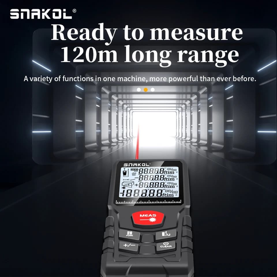 Snakol Laser Measure | 50-120m Range | Digital Tape Measure Tool - Thumbnail 5