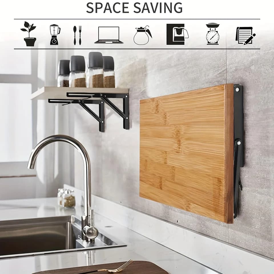 Folding Angle Brackets | 300x163mm Heavy Duty | Wall Mount Support - Thumbnail 5