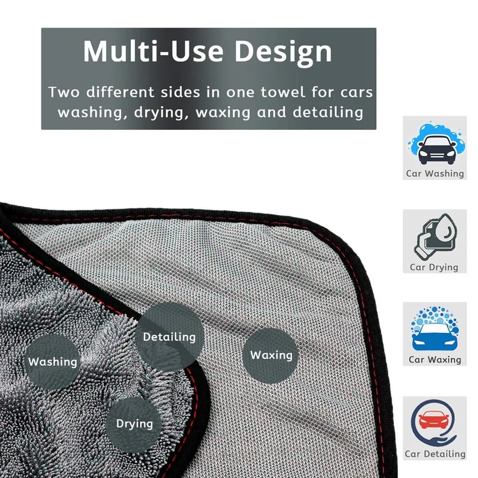 Microfiber Cloths | Ultra-Absorbent Drying & Cleaning | For Auto & Glass - Thumbnail 3