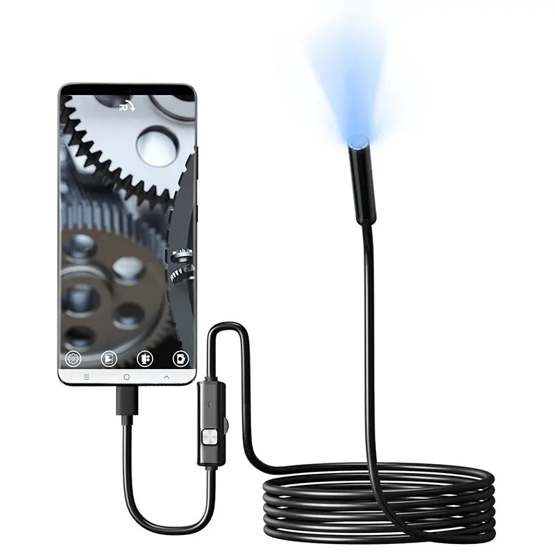 USB-C Inspection Camera | Waterproof 7mm Borescope | Android & PC Compatible with 6 LEDs