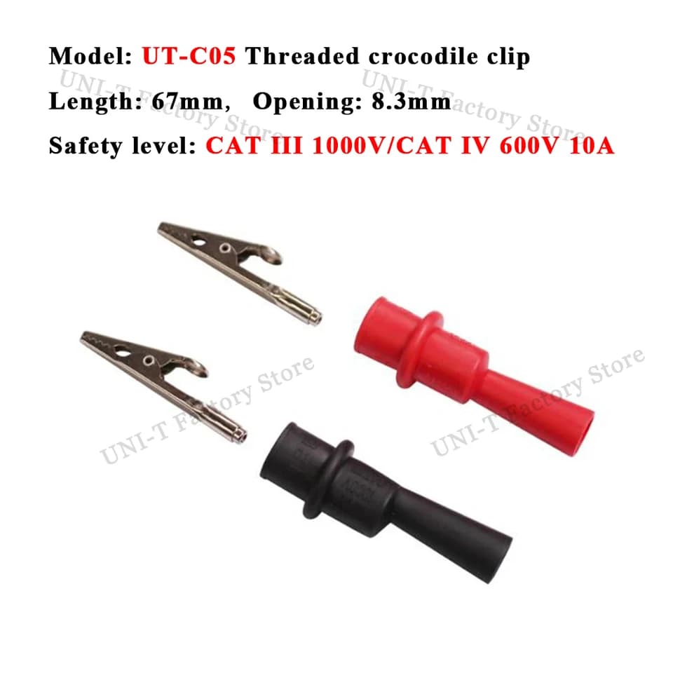 UNI-T Proving Unit Test Leads & Probes | Clamp Meter Alligator Clip Set | Banana Head Adapter Cable - Thumbnail 6