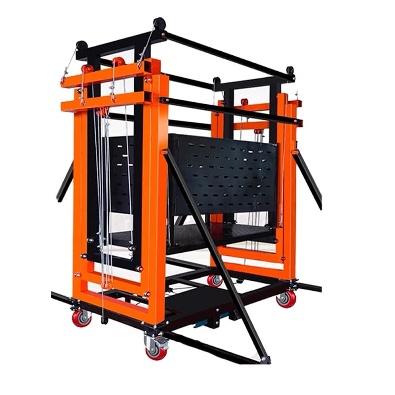 Customized 3M Electric Scaffolding Mobile Lifting Platform with remote control, shown folded for transport and storage.