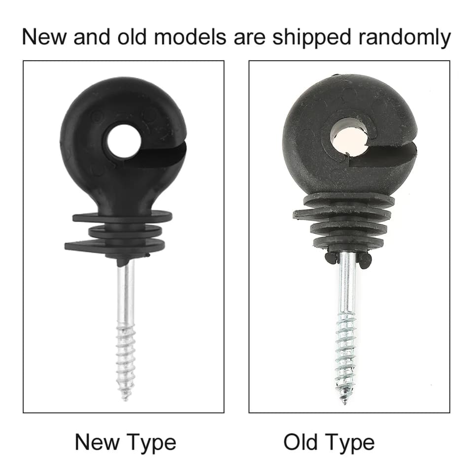 Electric Fence Insulators | 50 Black Screw-in Rings | For Wooden Posts - Thumbnail 3
