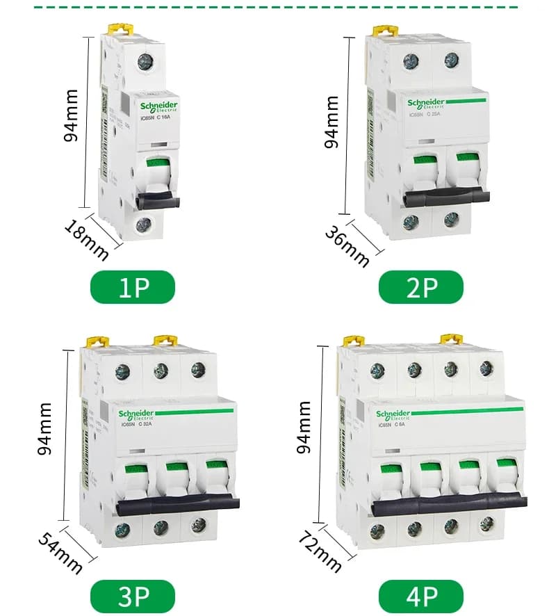 Schneider Circuit Breaker IC65N | 1P+N to 4P, 1A-63A | Industrial MCB - Thumbnail 4