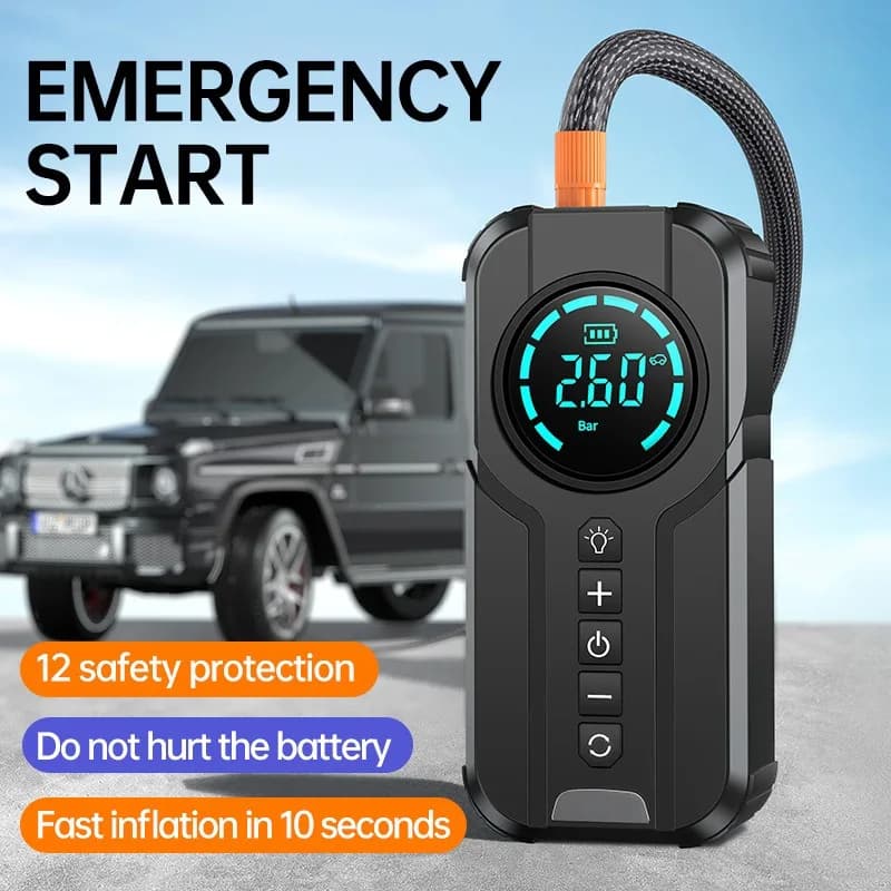 12V Jump Starter Kit | Tyre Inflator & Power Bank | Portable Booster & Charger - Thumbnail 5