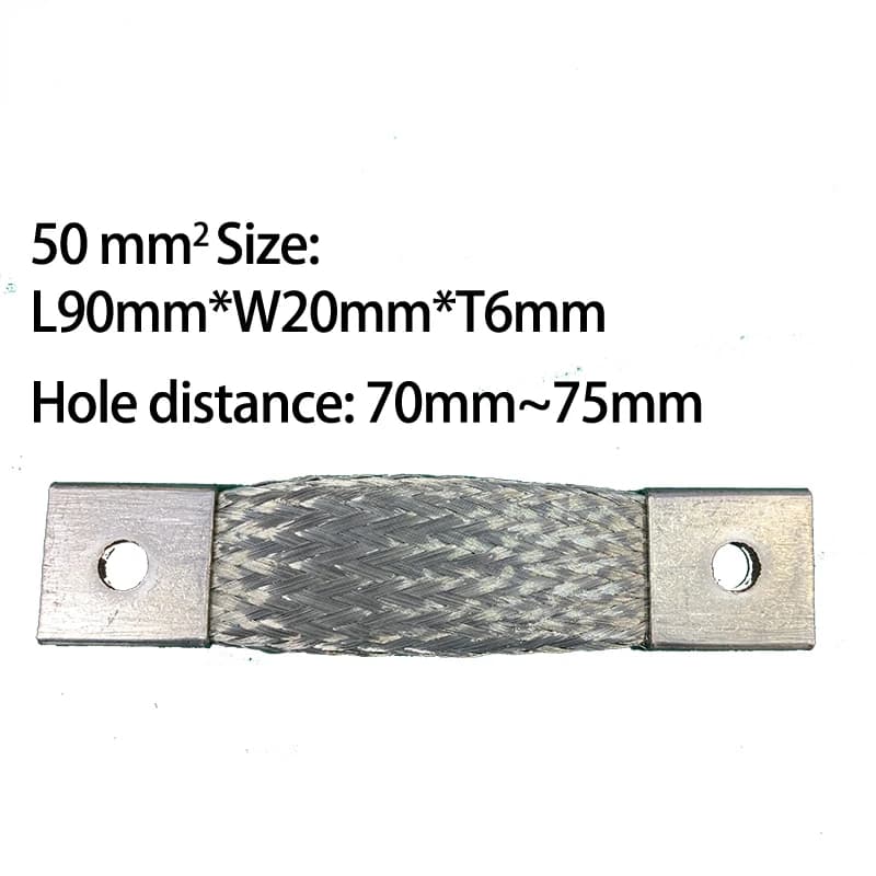Flexible Busbar Connector | Tin Plated Copper Braid | M4-M10, 35-75mm² for 140-400A - Thumbnail 6