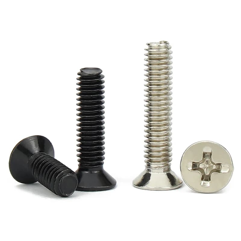 Flat Head Phillips Machine Deck Screws | M1-M4 Black Nickel Plated | Electronic Repair & Industrial - Thumbnail 4
